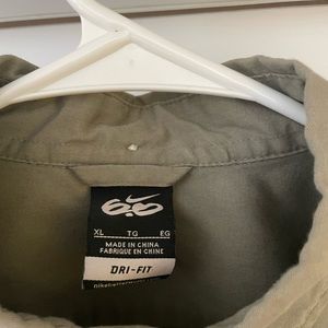 Nike button up khaki green dress shirt